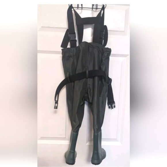 TideWe Chest Waders Fishing Green Childrens Boot Size 27 Bibs Overalls 2T 3T - Picture 5 of 16